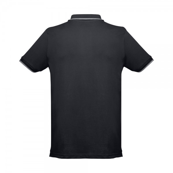 THC ROME. Polo da uomo in cotone bicolore - Nero