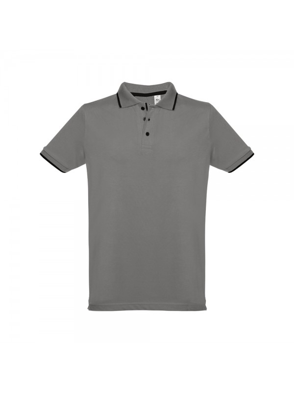 THC ROME. Polo da uomo in cotone bicolore - Grigio THC ROME. Polo da uomo in cotone bicolore - Grigio