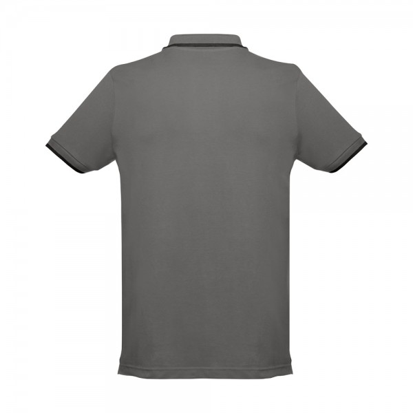 THC ROME. Polo da uomo in cotone bicolore - Grigio