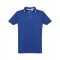 THC ROME. Polo da uomo in cotone bicolore - Blu reale