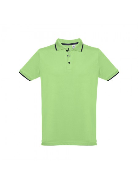 THC ROME. Polo da uomo in cotone bicolore - Verde chiaro THC ROME. Polo da uomo in cotone bicolore - Verde chiaro