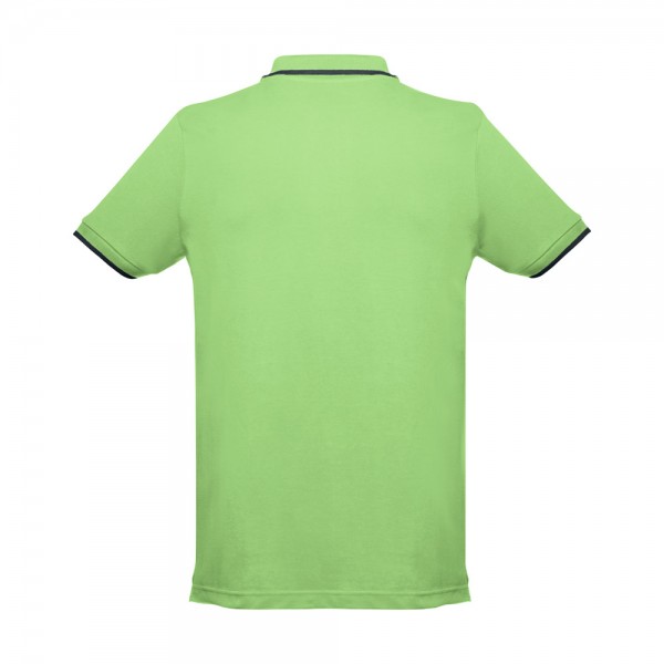 THC ROME. Polo da uomo in cotone bicolore - Verde chiaro