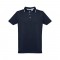 THC ROME. Polo da uomo in cotone bicolore - Blu scuro