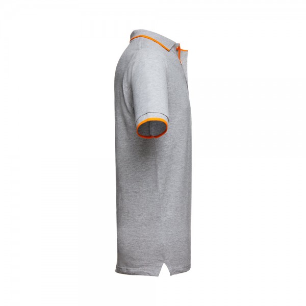 THC ROME. Polo da uomo in cotone bicolore - Grigio chiaro mélange