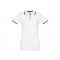 THC ROME WOMEN WH. Polo da donna in cotone bicolore - Bianco