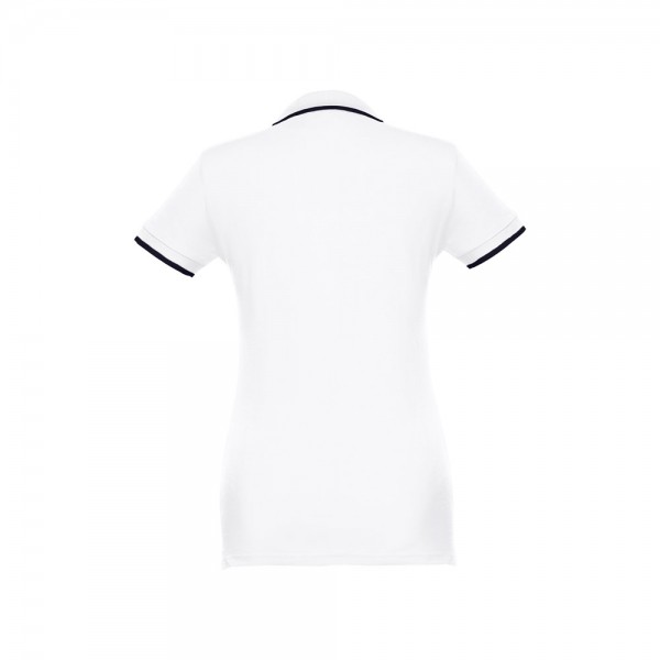 THC ROME WOMEN WH. Polo da donna in cotone bicolore - Bianco