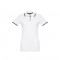 THC ROME WOMEN WH. Polo da donna in cotone bicolore - Bianco