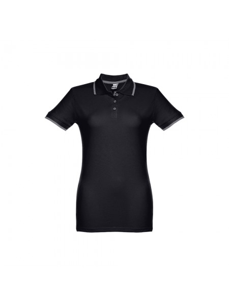 THC ROME WOMEN. Polo "slim fit" da donna - Nero THC ROME WOMEN. Polo "slim fit" da donna - Nero