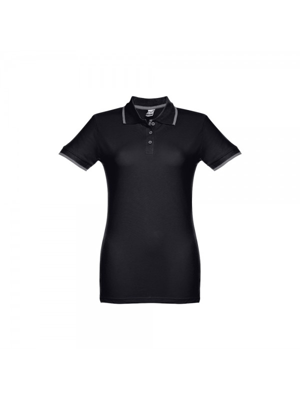 THC ROME WOMEN. Polo "slim fit" da donna - Nero THC ROME WOMEN. Polo "slim fit" da donna - Nero
