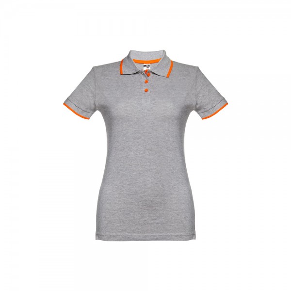 THC ROME WOMEN. Polo "slim fit" da donna - Grigio chiaro mélange