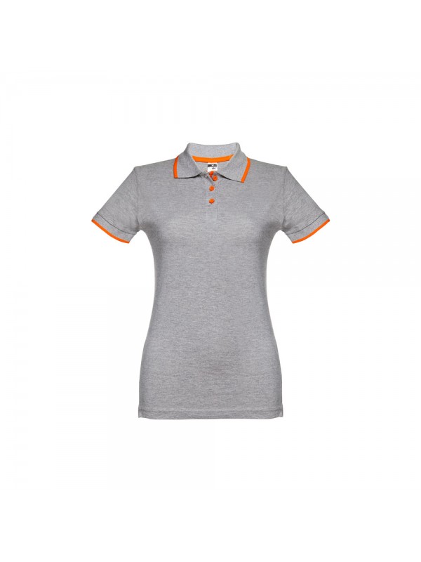 THC ROME WOMEN. Polo "slim fit" da donna - Grigio chiaro mélange THC ROME WOMEN. Polo "slim fit" da donna - Grigio chiaro mélange