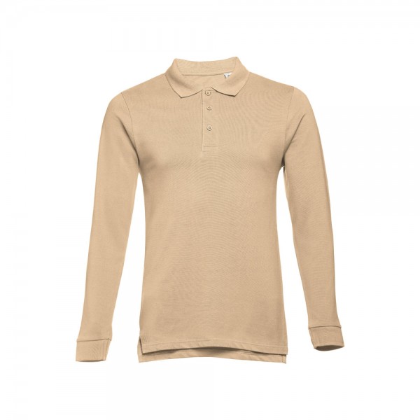 THC BERN 3XL. Polo a manica lunga da uomo - Marrone chiaro