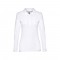 THC BERN WOMEN WH. Polo da donna a manica lunga in cotone cardato - Bianco