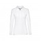 THC BERN WOMEN WH. Polo da donna a manica lunga in cotone cardato - Bianco