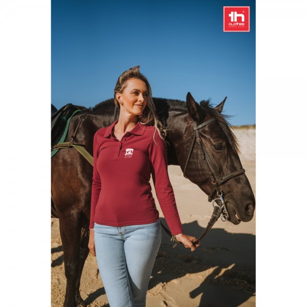 THC BERN WOMEN. Polo a manica lunga da donna - Bordeaux
