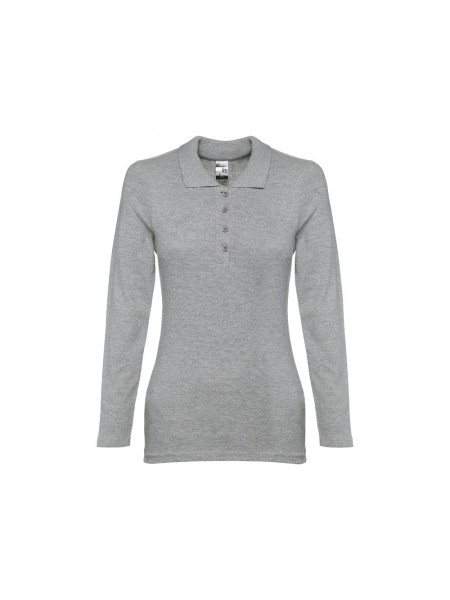 THC BERN WOMEN. Polo a manica lunga da donna - Grigio chiaro mélange THC BERN WOMEN. Polo a manica lunga da donna - Grigio chiaro mélange