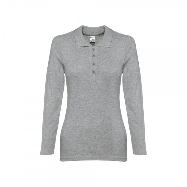 THC BERN WOMEN. Polo a manica lunga da donna - Grigio chiaro mélange