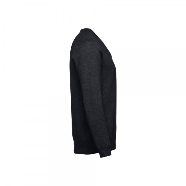 THC MILAN. Pullover da uomo con scollo a V in cotone e poliammide - Nero