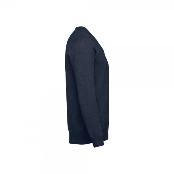 THC MILAN. Pullover da uomo con scollo a V in cotone e poliammide - Blu scuro