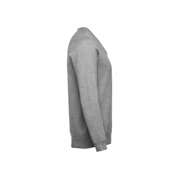THC MILAN. Pullover da uomo con scollo a V in cotone e poliammide - Grigio mélange