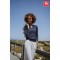 THC MILAN WOMEN. Pullover da donna con scollo a V in cotone e poliammide - Blu scuro