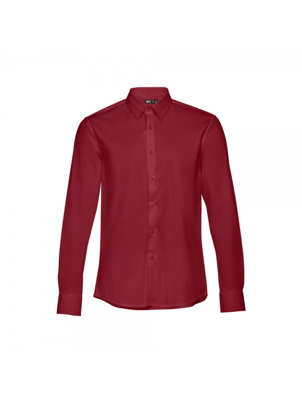 THC PARIS. Camicia da uomo in popeline a maniche lunghe - Bordeaux THC PARIS. Camicia da uomo in popeline a maniche lunghe - Bordeaux