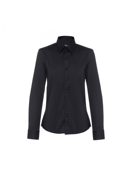 THC PARIS WOMEN. Camicia in popeline a maniche lunghe da donna - Nero THC PARIS WOMEN. Camicia in popeline a maniche lunghe da donna - Nero