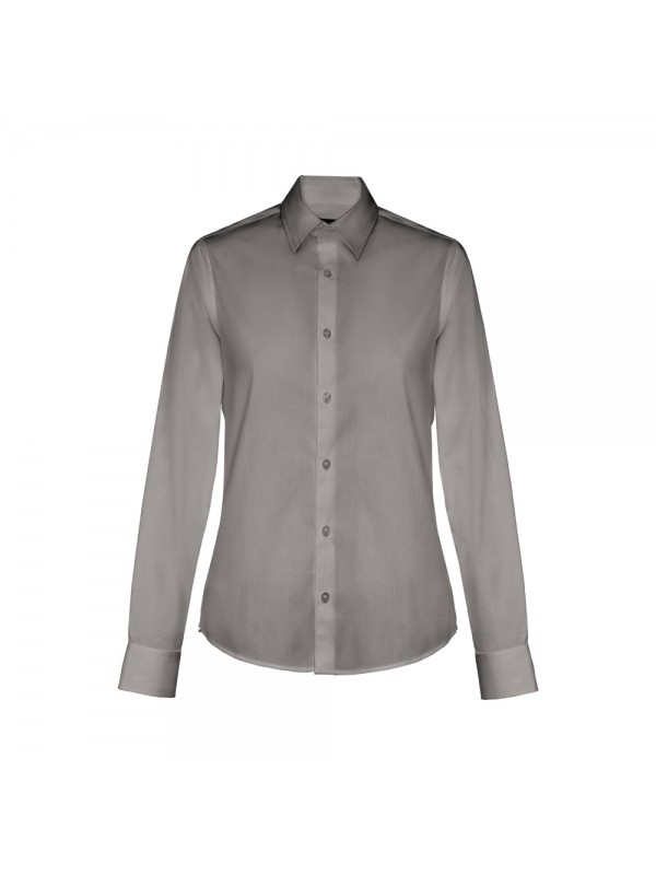 THC PARIS WOMEN. Camicia in popeline a maniche lunghe da donna - Grigio THC PARIS WOMEN. Camicia in popeline a maniche lunghe da donna - Grigio