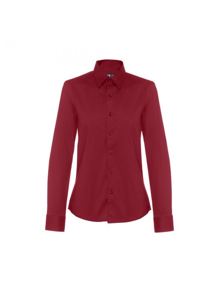 THC PARIS WOMEN. Camicia in popeline a maniche lunghe da donna - Bordeaux THC PARIS WOMEN. Camicia in popeline a maniche lunghe da donna - Bordeaux