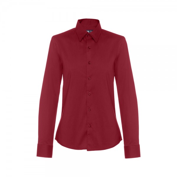 THC PARIS WOMEN. Camicia in popeline a maniche lunghe da donna - Bordeaux