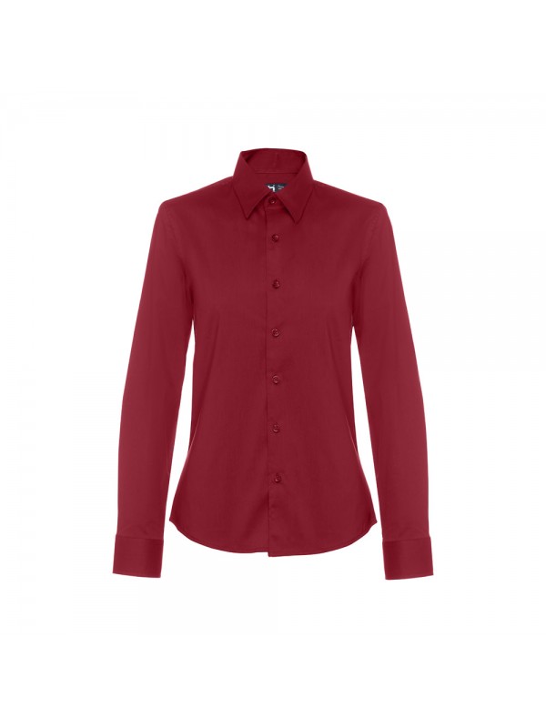 THC PARIS WOMEN. Camicia in popeline a maniche lunghe da donna - Bordeaux THC PARIS WOMEN. Camicia in popeline a maniche lunghe da donna - Bordeaux
