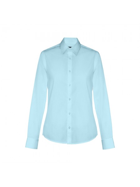 THC PARIS WOMEN. Camicia in popeline a maniche lunghe da donna - Azzurro THC PARIS WOMEN. Camicia in popeline a maniche lunghe da donna - Azzurro