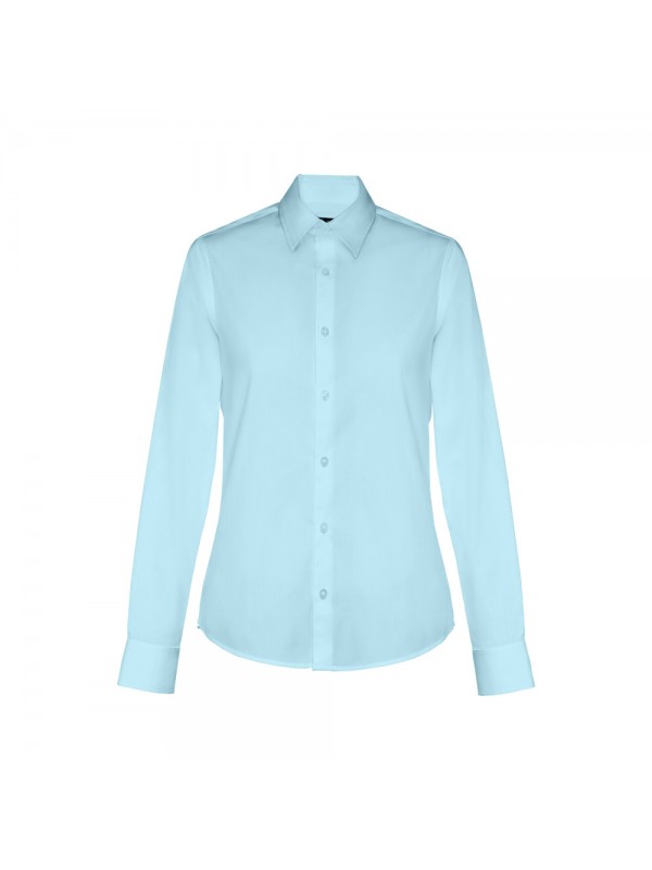 THC PARIS WOMEN. Camicia in popeline a maniche lunghe da donna - Azzurro THC PARIS WOMEN. Camicia in popeline a maniche lunghe da donna - Azzurro