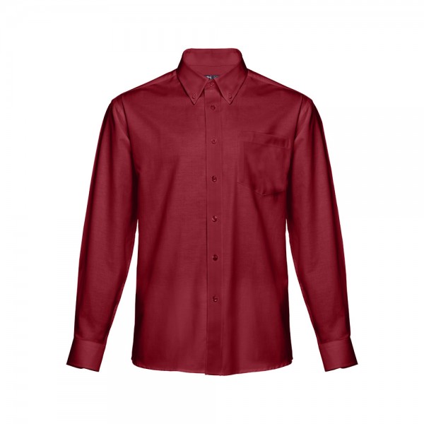 THC TOKYO. Camicia oxford da uomo a maniche lunghe - Bordeaux