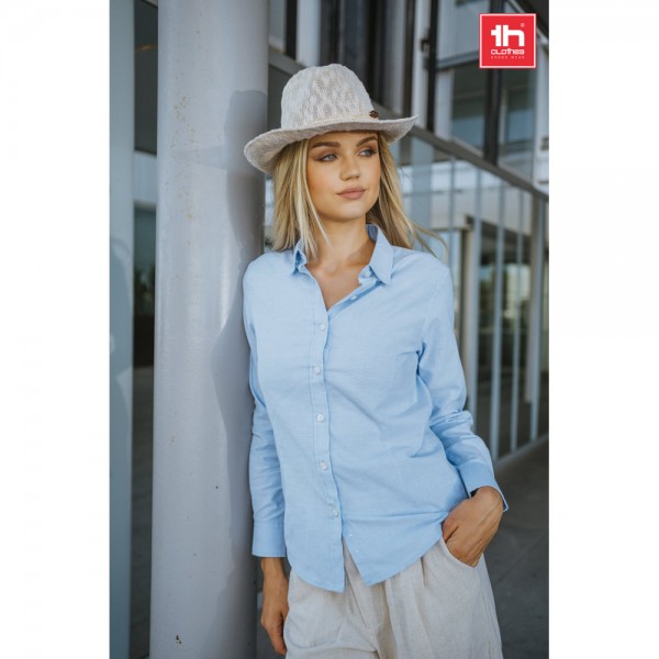 THC TOKYO WOMEN. Camicia oxford a maniche lunghe da donna - Bordeaux