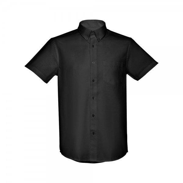 THC LONDON. Camicia oxford da uomo a maniche corte - Nero