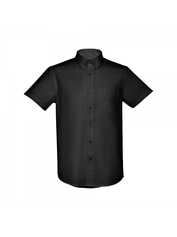 THC LONDON. Camicia oxford da uomo a maniche corte - Nero THC LONDON. Camicia oxford da uomo a maniche corte - Nero
