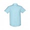 THC LONDON. Camicia oxford da uomo a maniche corte - Azzurro