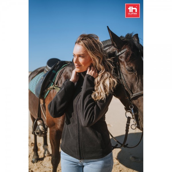 THC HELSINKI WOMEN. Giacca in pile sfiancata in poliestere da donna - Nero