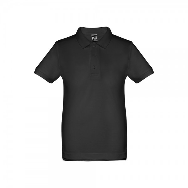 THC ADAM KIDS. Polo in cotone a maniche corte per bambini (unisex) - Nero