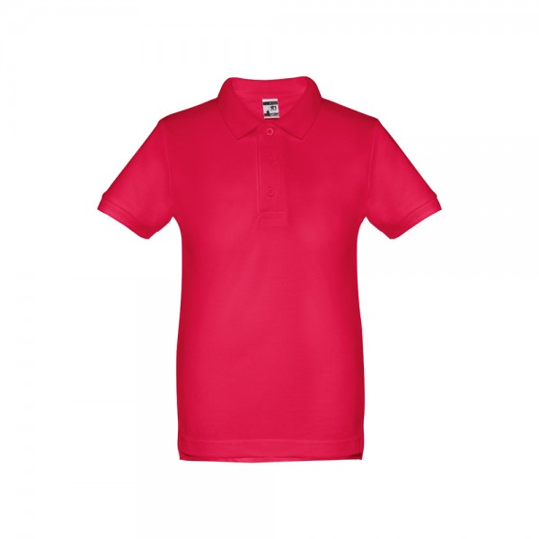 THC ADAM KIDS. Polo in cotone a maniche corte per bambini (unisex) - Rosso