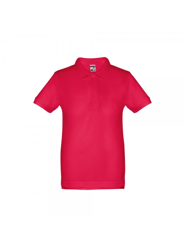 THC ADAM KIDS. Polo in cotone a maniche corte per bambini (unisex) - Rosso
