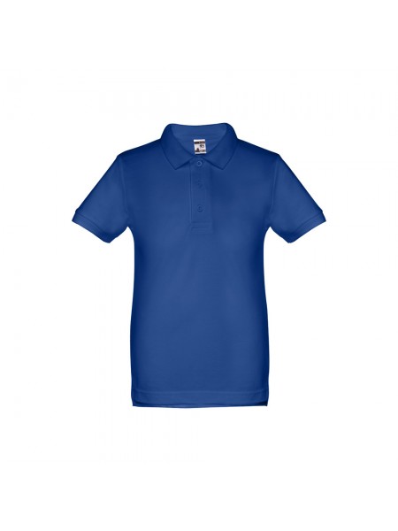THC ADAM KIDS. Polo in cotone a maniche corte per bambini (unisex) - Blu reale THC ADAM KIDS. Polo in cotone a maniche corte per bambini (unisex) - Blu reale