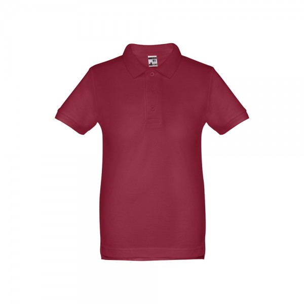 THC ADAM KIDS. Polo in cotone a maniche corte per bambini (unisex) - Bordeaux