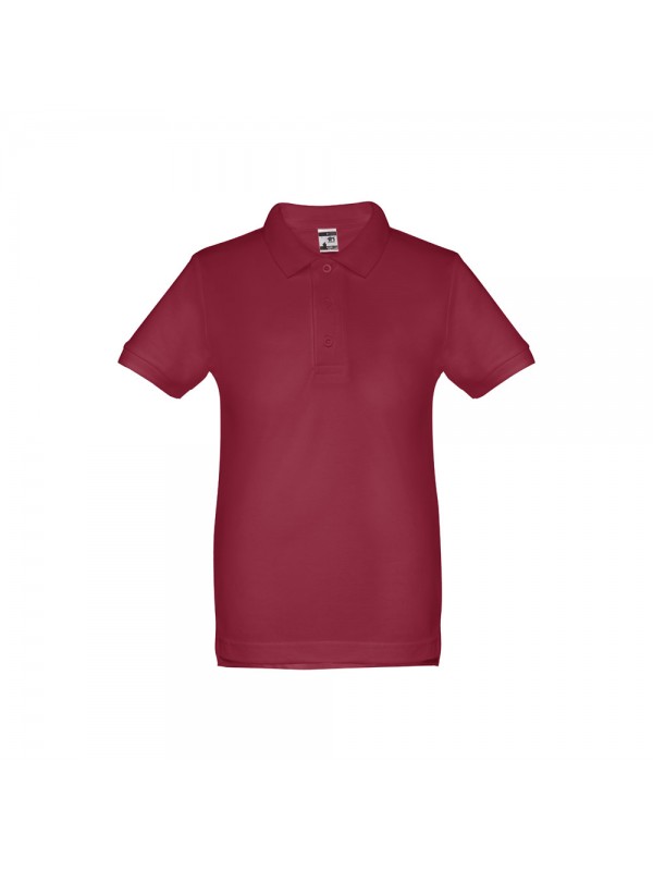 THC ADAM KIDS. Polo in cotone a maniche corte per bambini (unisex) - Bordeaux