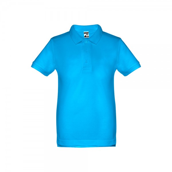 THC ADAM KIDS. Polo in cotone a maniche corte per bambini (unisex) - Azzurro mare