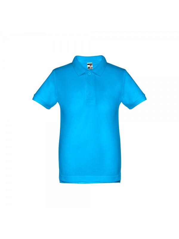 THC ADAM KIDS. Polo in cotone a maniche corte per bambini (unisex) - Azzurro mare