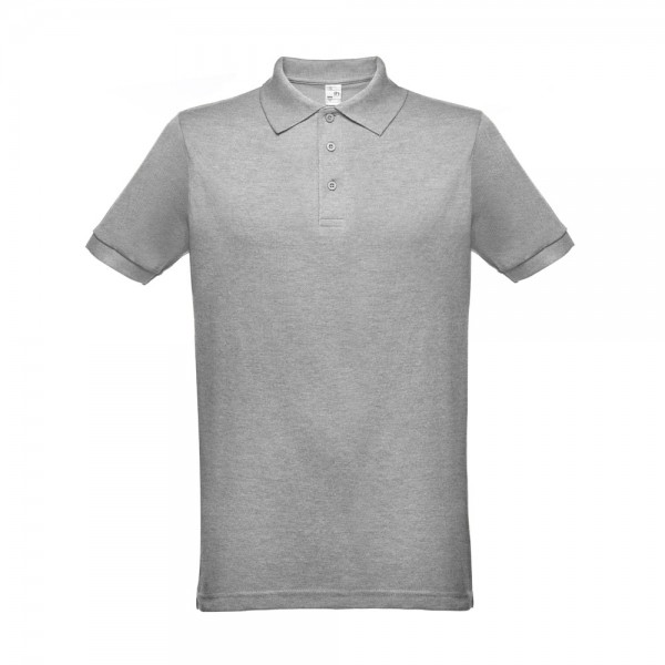 THC BERLIN. Polo da uomo a maniche corte - Grigio chiaro mélange