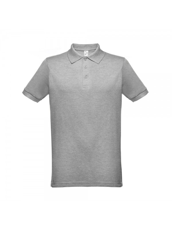 THC BERLIN. Polo da uomo a maniche corte - Grigio chiaro mélange THC BERLIN. Polo da uomo a maniche corte - Grigio chiaro mélange