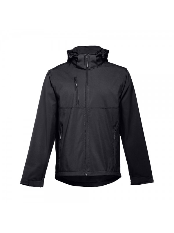 THC ZAGREB. Giacca softshell da uomo in poliestere ed elastan - Nero